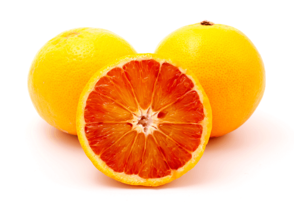 Laranja Moro destacada em fundo natural, simbolizando saúde e emagrecimento
